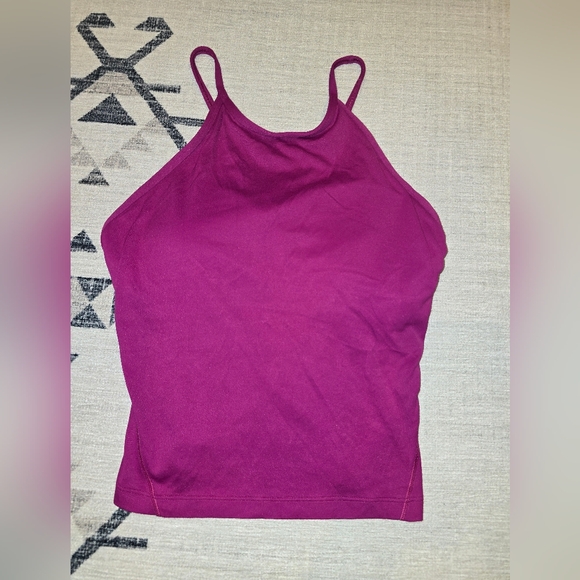 Lululemon Lightweight High-Neck Yoga Tank Top Magenta Purple 6 Excellent Padding - Picture 6 of 9